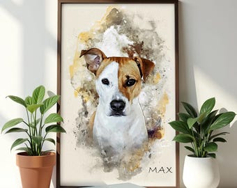Custom Watercolor Pet Portrait from Photo, Personalized Pet Painting, Pet Memorial Gift, Custom Pet Art, Pet Lover Gift, Dog Cat Portrait
