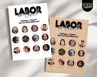 Labor or Love Baby Shower Game, Printable Funny Activity (Instant Download)