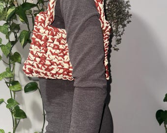 Crochet Mini Tote Set, Shoulder Purse, Handmade Bag