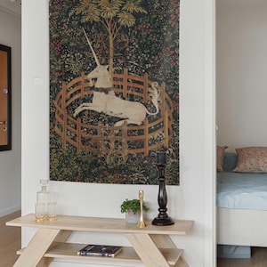 The Unicorn In Captivity tapestry, The Hunt of the Unicorn, Vintage tapestry, Mythical creature, Botanical tapestry 22