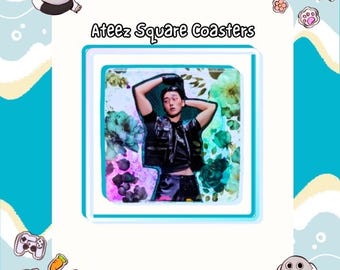 Kpop Coaster - ATZ/Ateez inspired handmade upcycled photobooks resin coaster