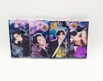 Kpop Keychain - Stray Kids/SKZ inspired handmade upcycled photobooks resin keychain