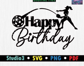 Pickleball Women Birthday Cake Topper SVG (Digital File) PNG, ready to cut in  Silhouette Studio Cameo and Cricut.