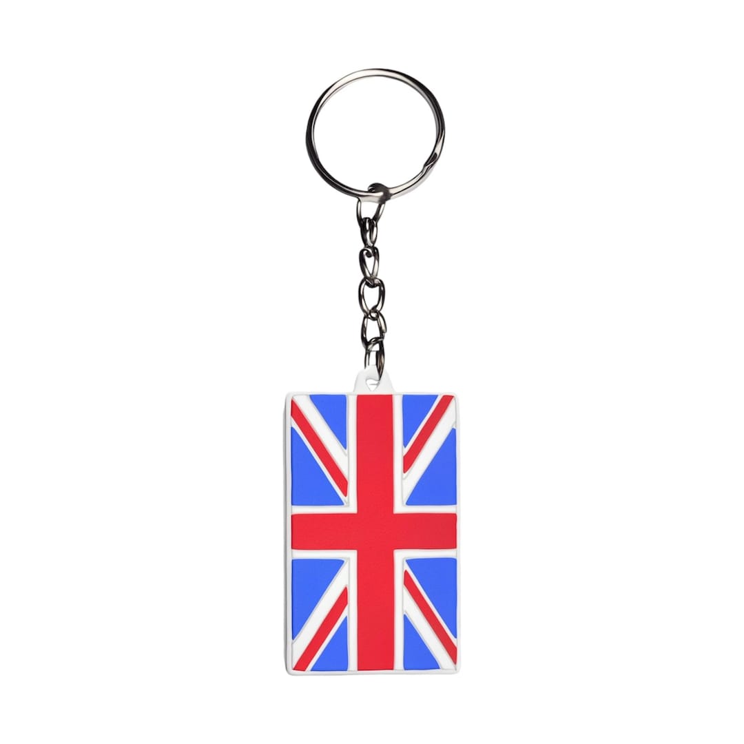 British Flag Soft Silicone Keychain Union Jack Key Fob Great Britain UK ...