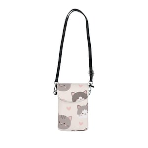Cute Cat Small Cell Phone Wallet, Pet Lover&#39;s Accessory, Ideal for Gifts, Travel, Everyday Use, Functional Phone Purse