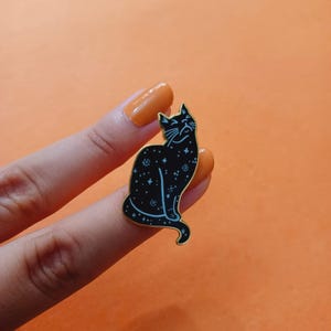 星空黒猫ピン