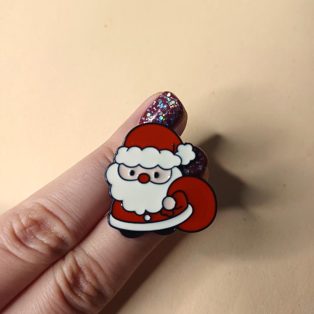Santa Pin Design Santa Clause Pin | Merry Christmas Gift, Cute Enamel Accessory, Holiday ...