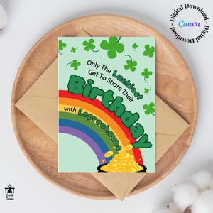 Anniversaire de lutin | Carte de la Saint-Patrick drôle | Saint-Paddy | Cadeau personnalisé pour mari, frère, femme, soeur, ami | Imprimable