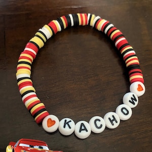 Lightning McQueen inspired clay bracelet