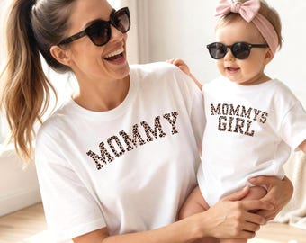 Mommy and Mini Outfit Leopard Print, Mommy and Me Matching Shirts, Mommy's Girl Outfit, Matching Set Leo, Baby Girl Shirt, Gift for Mom