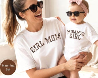 Girl Mom Shirt Leopard Print, Mommy's Girl Outfit, Mother and Daughter Matching Look, Mom and Mini Outfit, Baby Girl Shirt, Mother's Day Gift Leopard Print