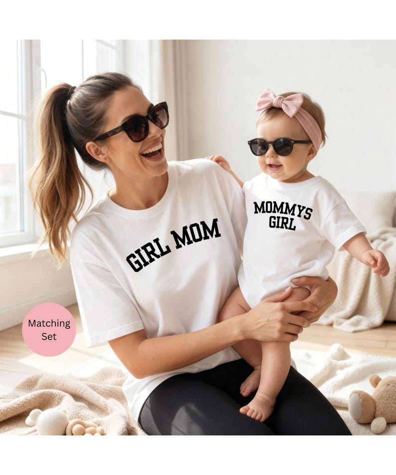Girl Mom Shirt Leopard Print, Mommy's Girl Outfit, Mother and Daughter Matching Look, Mom and Mini Outfit, Baby Girl Shirt, Mother's Day Gift Leopard Print image 2