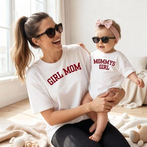 Girl Mom Shirt Leopard Print, Mommy's Girl Outfit, Mother and Daughter Matching Look, Mom and Mini Outfit, Baby Girl Shirt, Mother's Day Gift Leopard Print image 3