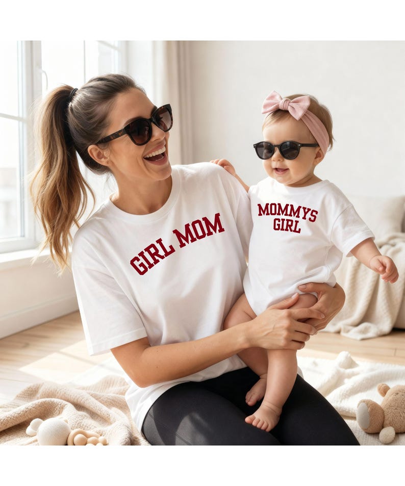 Girl Mom Shirt Leopard Print, Mommy's Girl Outfit, Mother and Daughter Matching Look, Mom and Mini Outfit, Baby Girl Shirt, Mother's Day Gift Leopard Print image 3