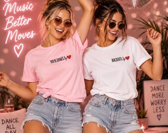 Personalized dance shirt with desired dance style, Bachata Salsa T-shirt for women, dance gift, dance shirt, gift for dancer, lifeline