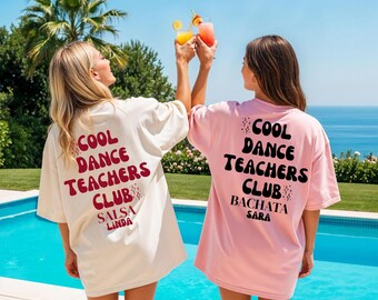 Cool Dance Teachers Club Shirt, Latin Dance Teacher Shirt, Bachata Salsa Kizomba Zouk Tee, Dance Instructor Gift, Oversized Dance T-Shirt