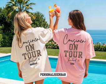 Cousins on Tour Shirt Personalized, Girls Trip Matching Outfit, Cousins Vacation T-Shirt, Cousin Holiday Partner Look, Custom Travel Leo