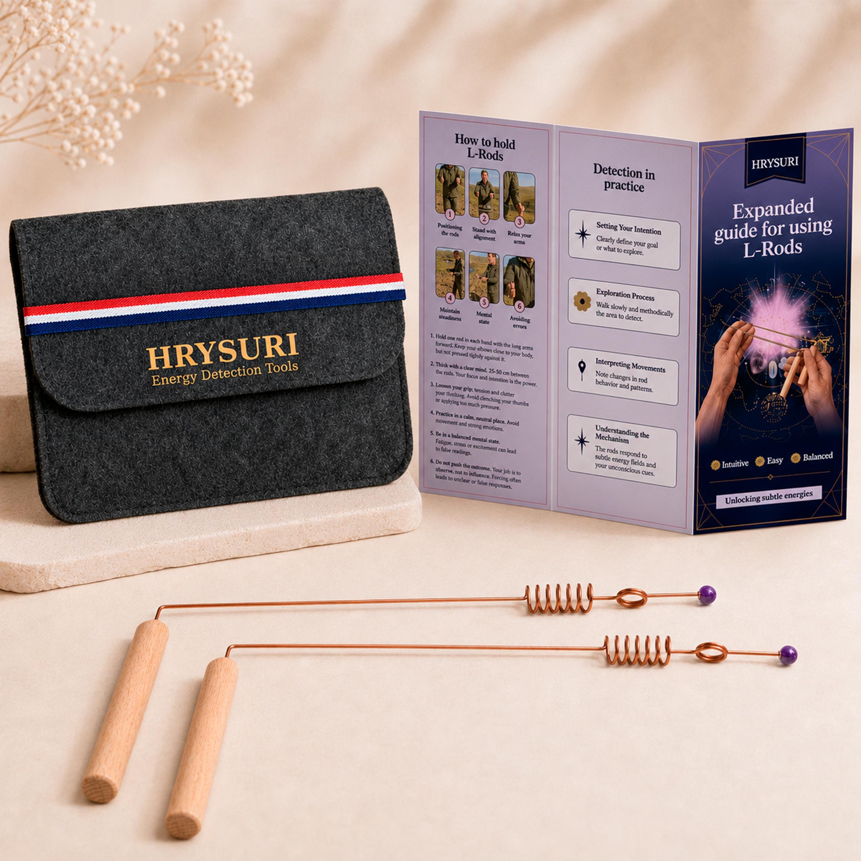 Spiritual Rods 2pc Handmade Copper Dowsing Rods With Mineral Tip | Divination Tools ...
