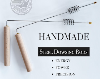2pcs Stainless Steel Dowsing Rods with Cylinder Resonator | Handmade Biolocation Divination Tool