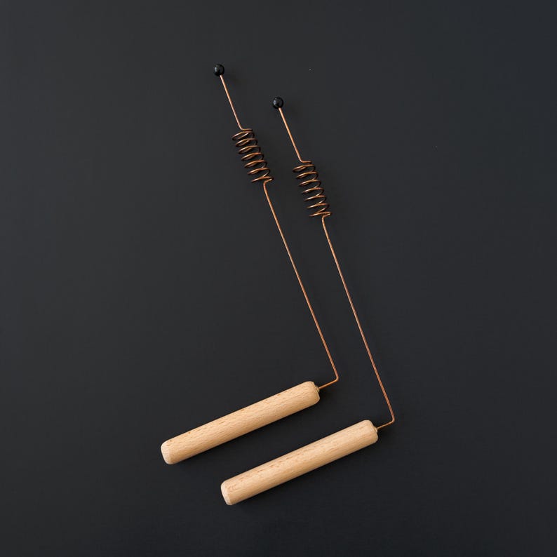2pcs Copper Dowsing Rods With Shungite Tip & Resonator | Divination ...
