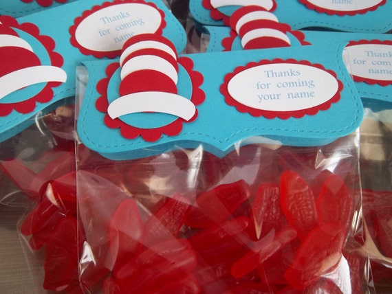 Party Favor Toppers Cat In The Hat Birthday Favor Kids Etsy