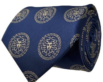 Medusa Blau & Gold Krawatte