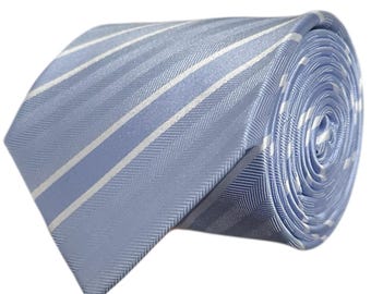 Light Blue & White Stripe Tie - Charleston Edit