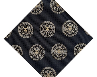 Medusa Black & Gold Pocket Square