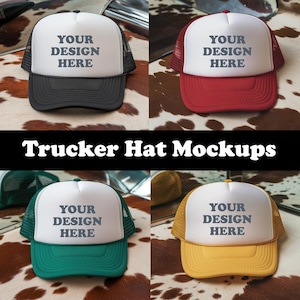 27 Trucker Hat Mockup Bundle, Otto Cap Strandhut, Mesh Foam Trucker Cap Foto Mockup Bundle, männliches und weibliches Modell, digitaler Download