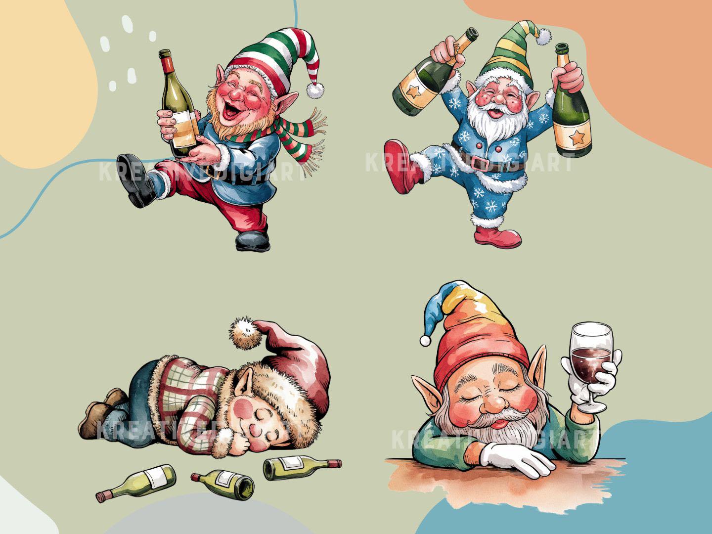 Wine Gnome Clipart, Funny Drunk Gnome PNG, Drinking Gnome Sublimation ...