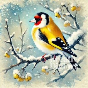 Vintage Winter Bird Clipart, Watercolor Bird Clip Art, Owl Cardinal Bluebird Robin JPG, Scrapbooking, Card Making Junk Journal, Digital File