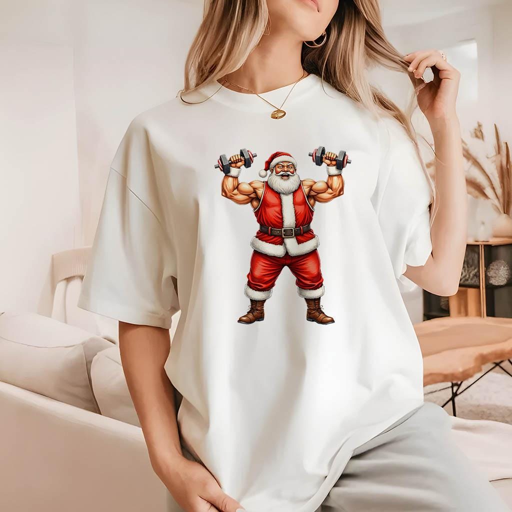 Swole Santa Claus PNG, Funny Muscular Santa Clipart, Christmas ...