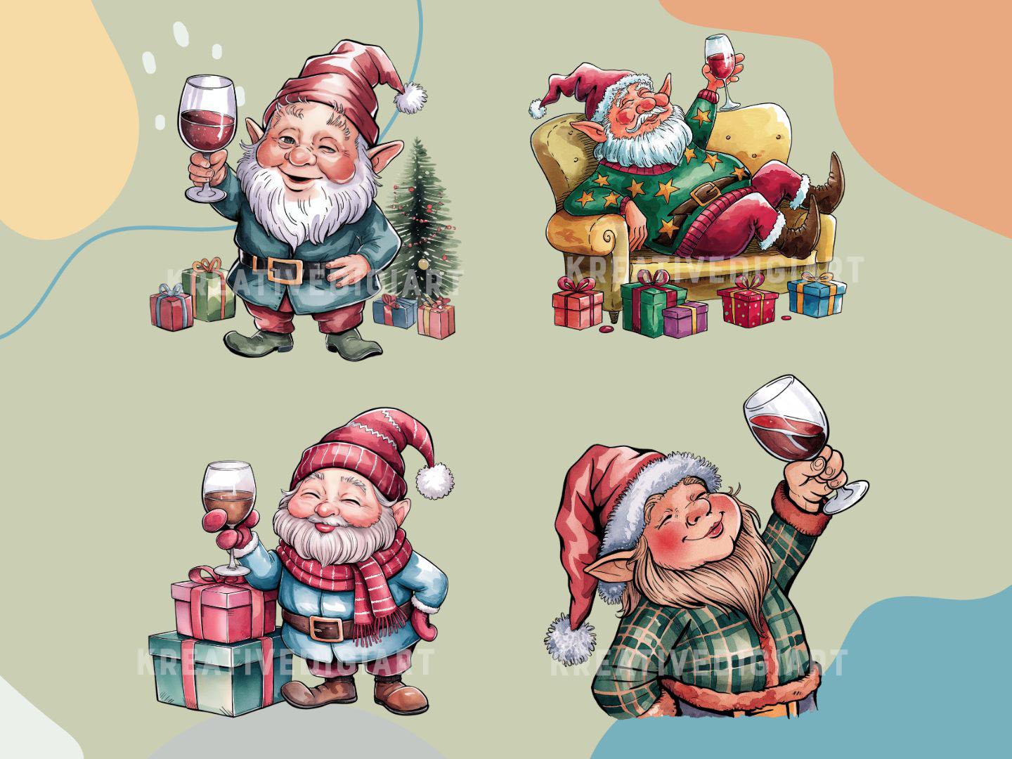 Wine Gnome Clipart, Funny Drunk Gnome PNG, Drinking Gnome Sublimation ...