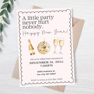 A New Year’s party invitation