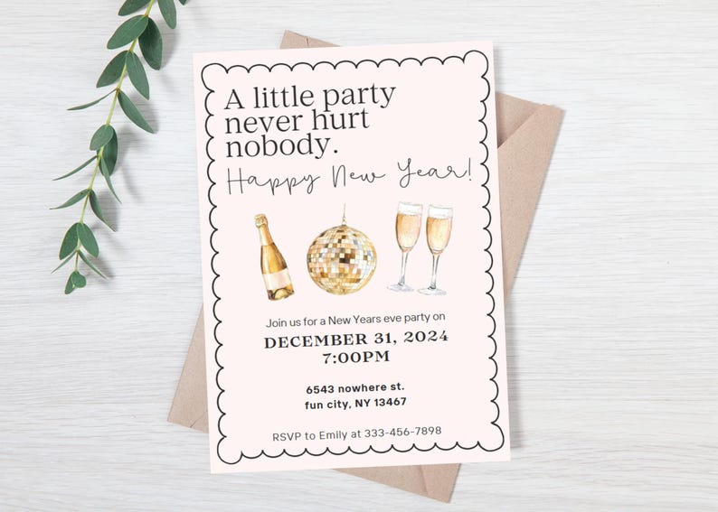 A New Year’s party invitation