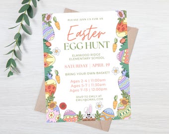 Easter egg hunt community event flyer - easter egg hunt poster - easter event invite - easter egg hunt invite - neighborhood easter egg hunt