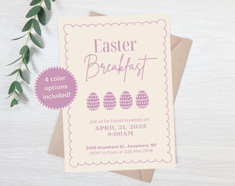Easter breakfast invite - Easter brunch evite - Easter day breakfast invitation - Easter day party - Easter morning breakfast - Easter lunch