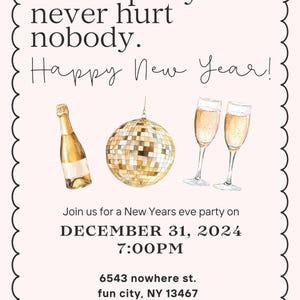A New Year’s party invitation