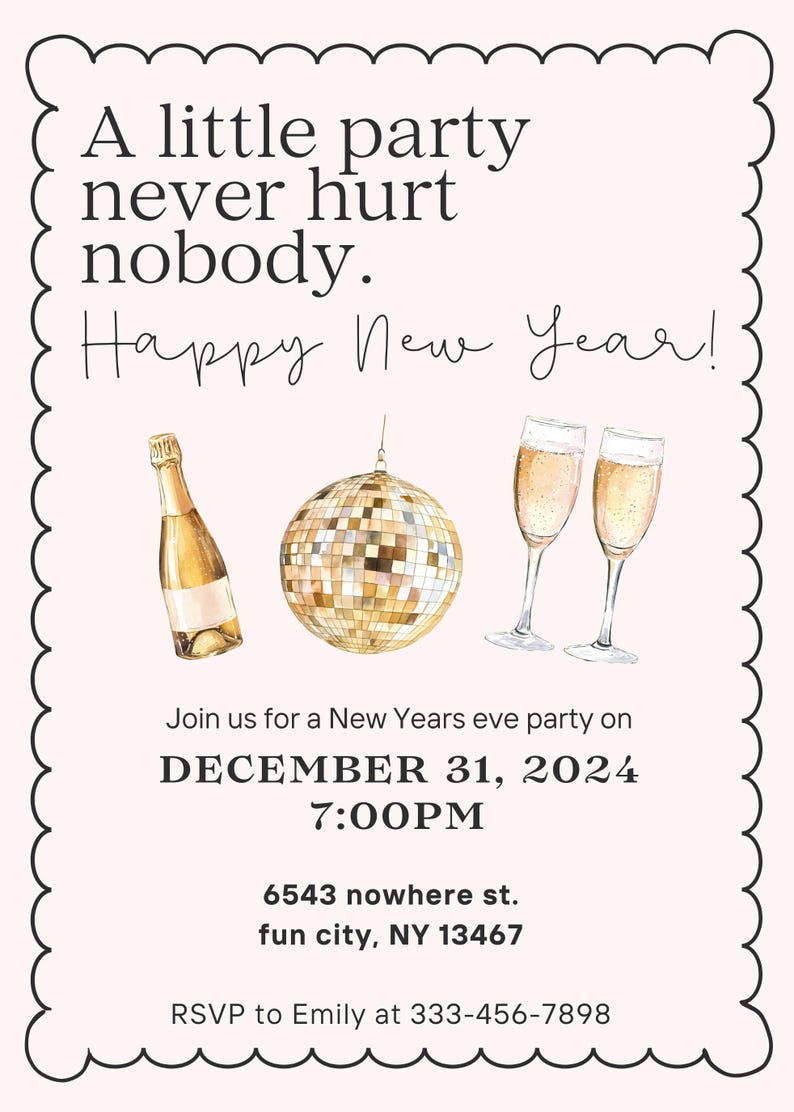 A New Year’s party invitation