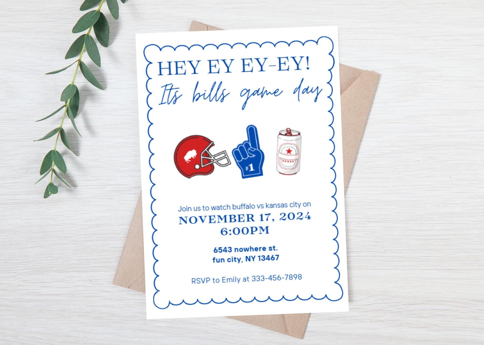 Buffalo Football Gameday Invitation - Editable Tailgate Invite ...