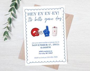 Buffalo football gameday invitation - editable tailgate invite - football tailgate evite - bills mafia - bills football party invitation