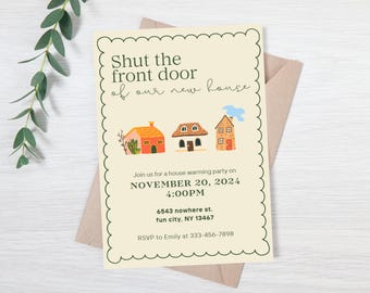 Editable house warming party invitation - new house party - housewarming invite - housewarming evite - new home invite - new house evite