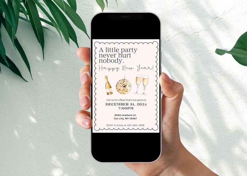 A New Year’s party invitation