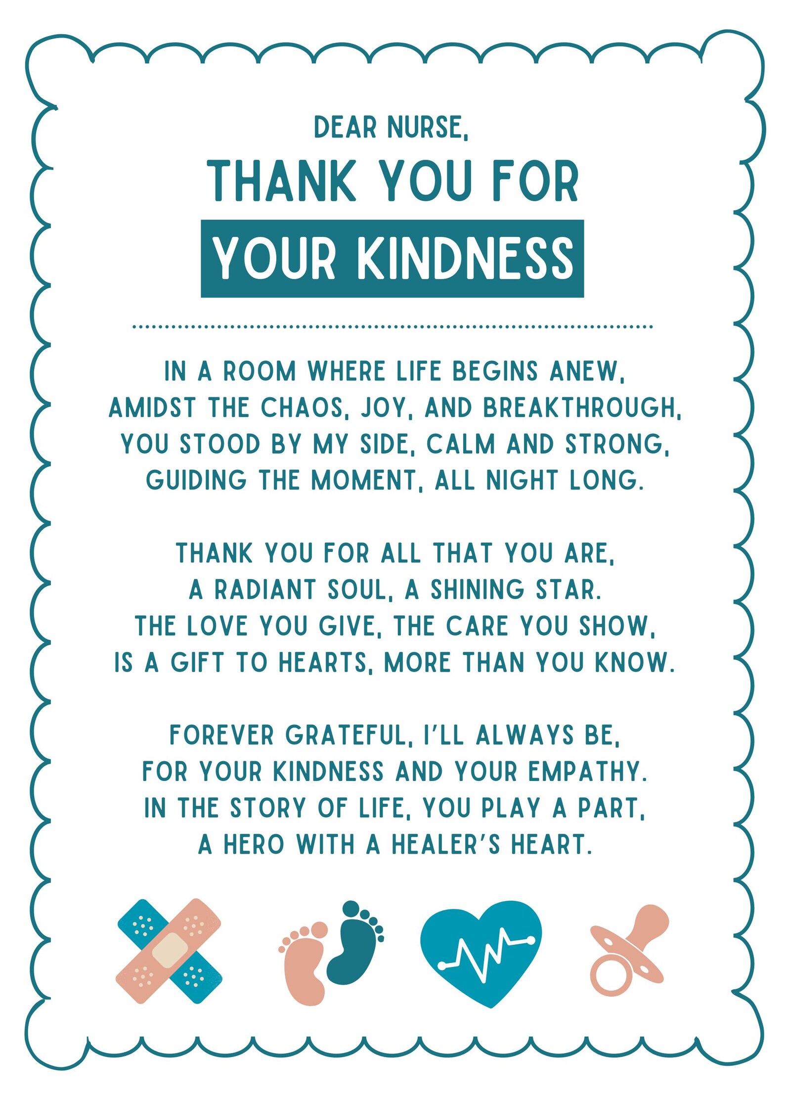 Editable Labor and Delivery Nurse Thank You Card - Printable Nurse ...