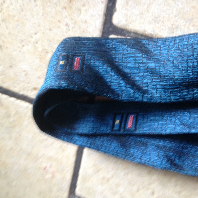 Mid-Century Blue Skinny Tie by Wembley