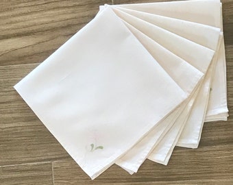 Five Hand Embroidered Luncheon Napkins