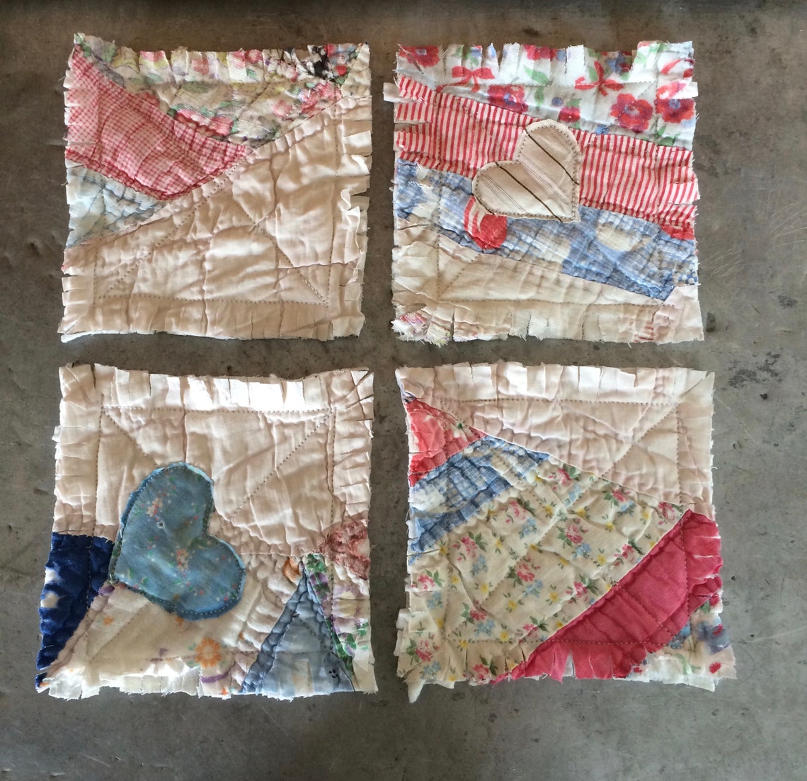 Set of 4 Handmade Quilt Block Coasters Etsy