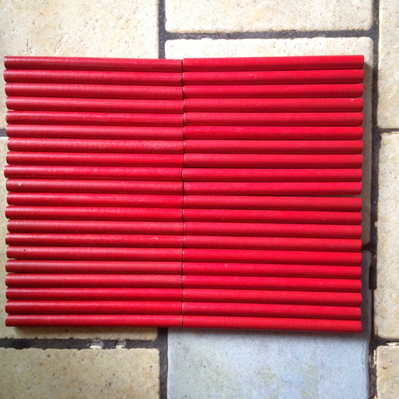 40 Red Wooden Dowels