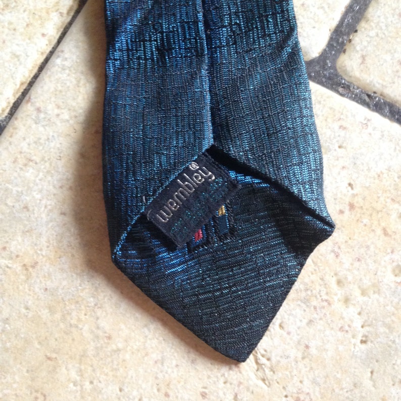 Mid-Century Blue Skinny Tie by Wembley