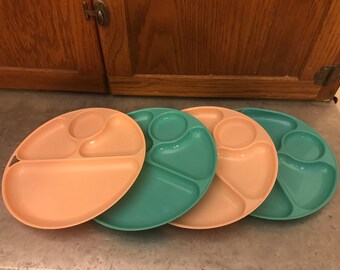 Set of 4 Picnic Plates by Lustro'Ware